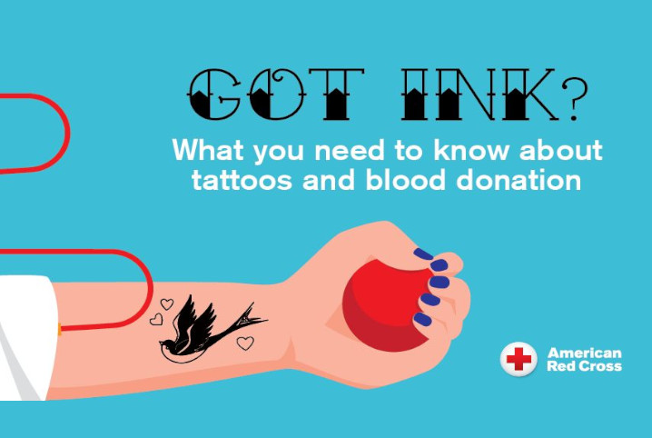 Got ink? Illustration of a donor arm with a tatoo.